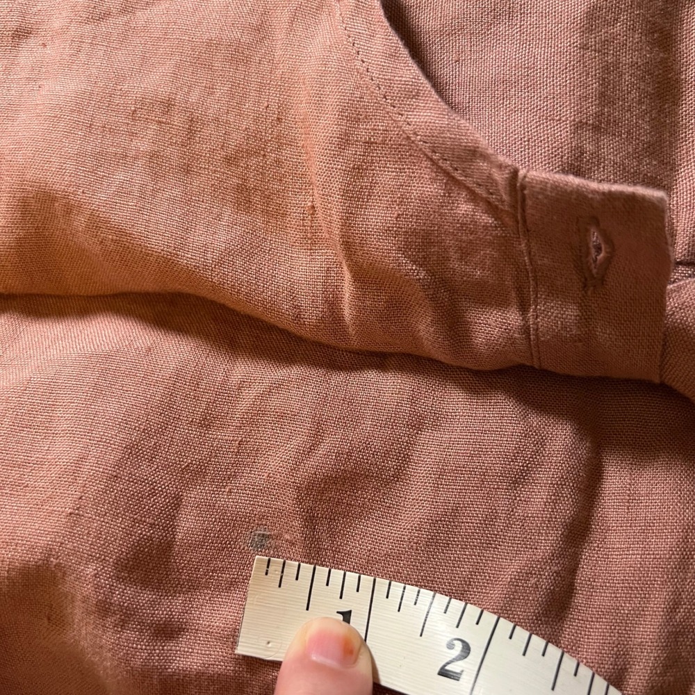 Parachute 100% Linen Henley House Shirt Dress Size L Clay Pinkish Brown Travel - Picture 8 of 9